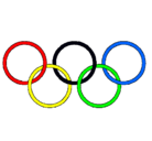 Dibujo Anillas de los juegos olimpícos pintado por trueno