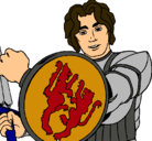 Dibujo Caballero con escudo de león pintado por smsm