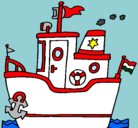 Dibujo Barco con ancla pintado por marydee