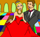 Dibujo Princesa y príncipe en el baile pintado por cangy