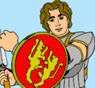 Dibujo Caballero con escudo de león pintado por javi1987