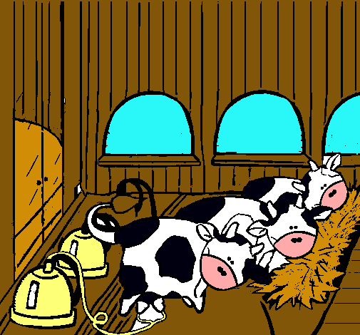 Vacas en el establo