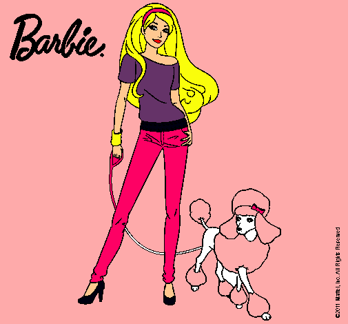 Dibujo Barbie con look moderno pintado por que_importa