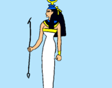 Dibujo Hathor pintado por egipcia