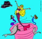 Dibujo Barbie sirena contenta pintado por jani