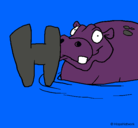Dibujo Hipopótamo pintado por JONNYLOPEZ