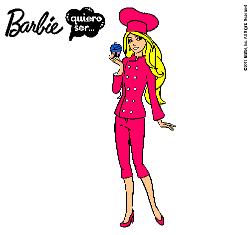 Dibujo Barbie de chef pintado por naia