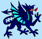 Dibujo Dragón agresivo pintado por guidi