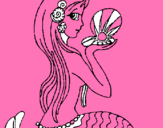 Dibujo Sirena y perla pintado por juliepa