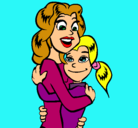 Dibujo Madre e hija abrazadas pintado por vanesuka