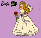 Dibujo Barbie vestida de novia pintado por Lydia