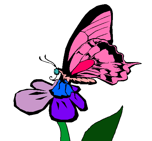 Dibujo Mariposa en una flor pintado por maricel416