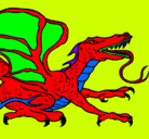 Dibujo Dragón réptil pintado por Trapito