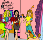 Dibujo Barbie de compras con sus amigas pintado por sione