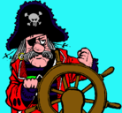 Dibujo Capitán pirata pintado por yuca