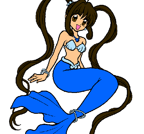 Dibujo Sirena con perlas pintado por Rerah