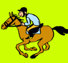 Dibujo Carrera de caballos pintado por caballo
