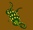 Dibujo Anaconda y caimán pintado por joseverano