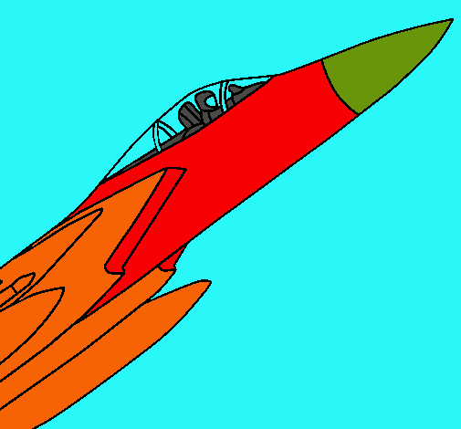 Dibujo Avión de caza pintado por Feliciano