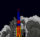 Dibujo Lanzamiento cohete pintado por firework