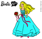 Dibujo Barbie vestida de novia pintado por darkar