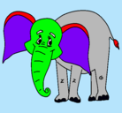 Dibujo Elefante feliz pintado por julia44446