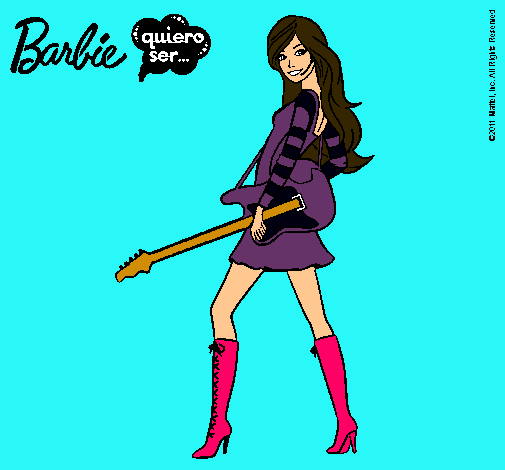 Dibujo Barbie la rockera pintado por Kamilita18