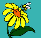 Dibujo Margarita con abeja pintado por rocio25
