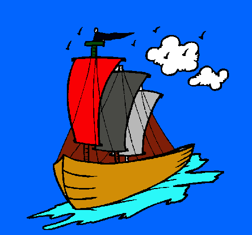 Dibujo Barco velero pintado por ainoabarba