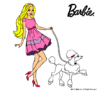 Dibujo Barbie paseando a su mascota pintado por Verena