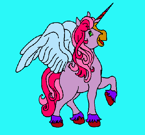Dibujo Unicornio con alas pintado por toyita