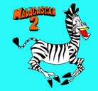 Dibujo Madagascar 2 Marty pintado por chesin