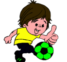 Dibujo Chico jugando a fútbol pintado por futbol 