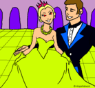 Dibujo Princesa y príncipe en el baile pintado por ladyofe