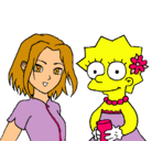 Dibujo Sakura y Lisa pintado por moniquita