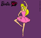 Dibujo Barbie bailarina de ballet pintado por corazones