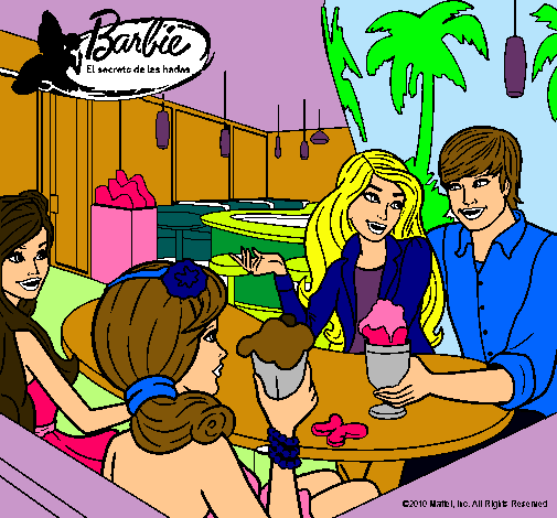 Barbie y sus amigos en la heladería