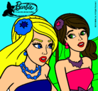 Dibujo Barbie y su amiga pintado por jani