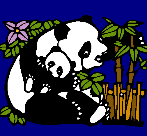 Dibujo Mama panda pintado por lola120
