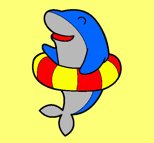 Dibujo Delfín con flotador pintado por alo1755