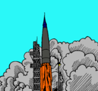 Dibujo Lanzamiento cohete pintado por burira
