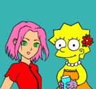 Dibujo Sakura y Lisa pintado por oriettapanxi
