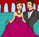 Dibujo Princesa y príncipe en el baile pintado por kass