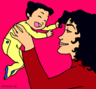 Dibujo Madre con su bebe pintado por luzesther 
