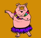 Dibujo Cerdo hawaiano pintado por lauritagar