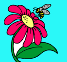 Dibujo Margarita con abeja pintado por viri