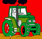 Dibujo Tractor en funcionamiento pintado por fgranco