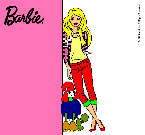 Barbie con cazadora de cuadros