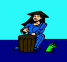 Dibujo Mujer tocando el bongó pintado por jani
