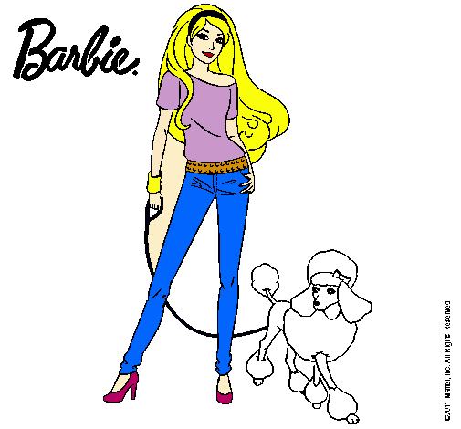 Dibujo Barbie con look moderno pintado por vlentinita